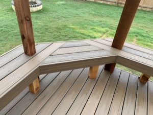 trex composite deck with cedar pergola