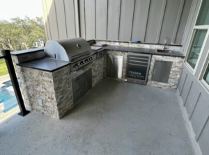 Patio remodel with outdoor kitchen